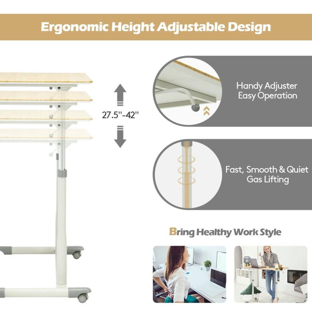 Ergonomic Height Adjustable Design  
Handy Adjuster Easy Operation  
27.5" - 42"  
Fast, Smooth & Quiet Gas Lifting  
Bring Healthy Work Style