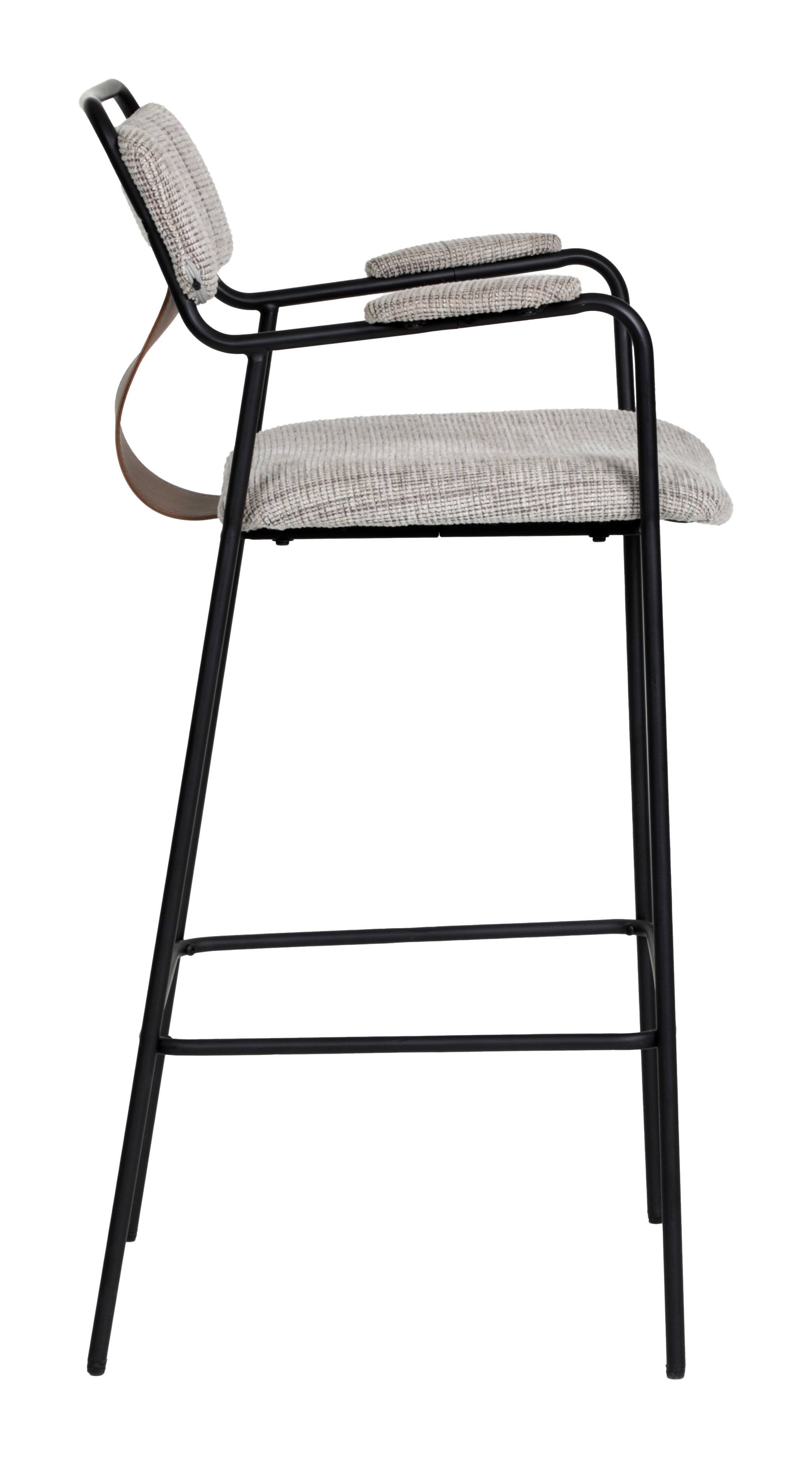 Back. Hivvago - Couva Barstool (Set of 2) Gray Tweed - Gray Tweed.