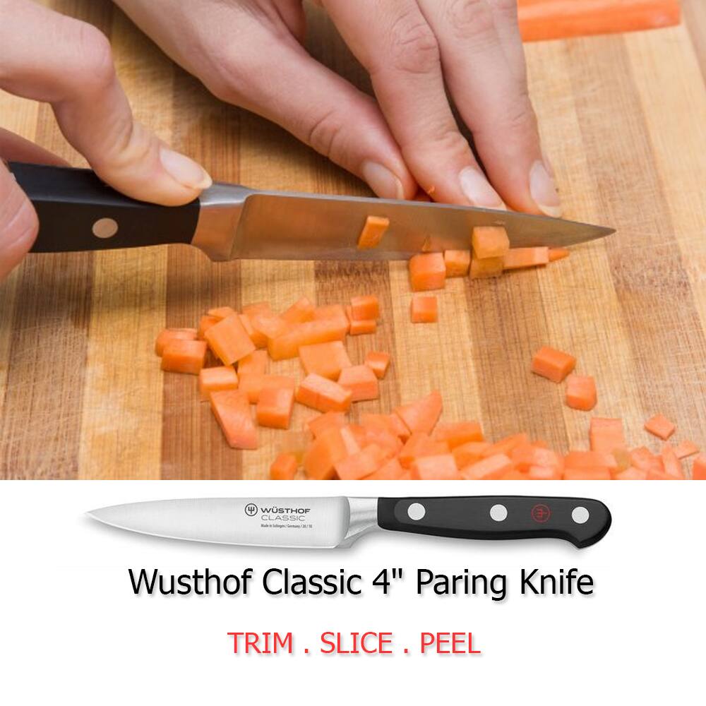 Wusthof Classic 4" Paring Knife  
TRIM . SLICE . PEEL
