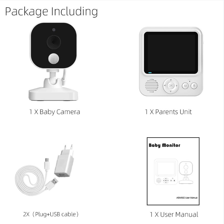 Package Including

1 X Baby Camera

1 X Parents Unit

2X (Plug+USB cable)

1 X User Manual