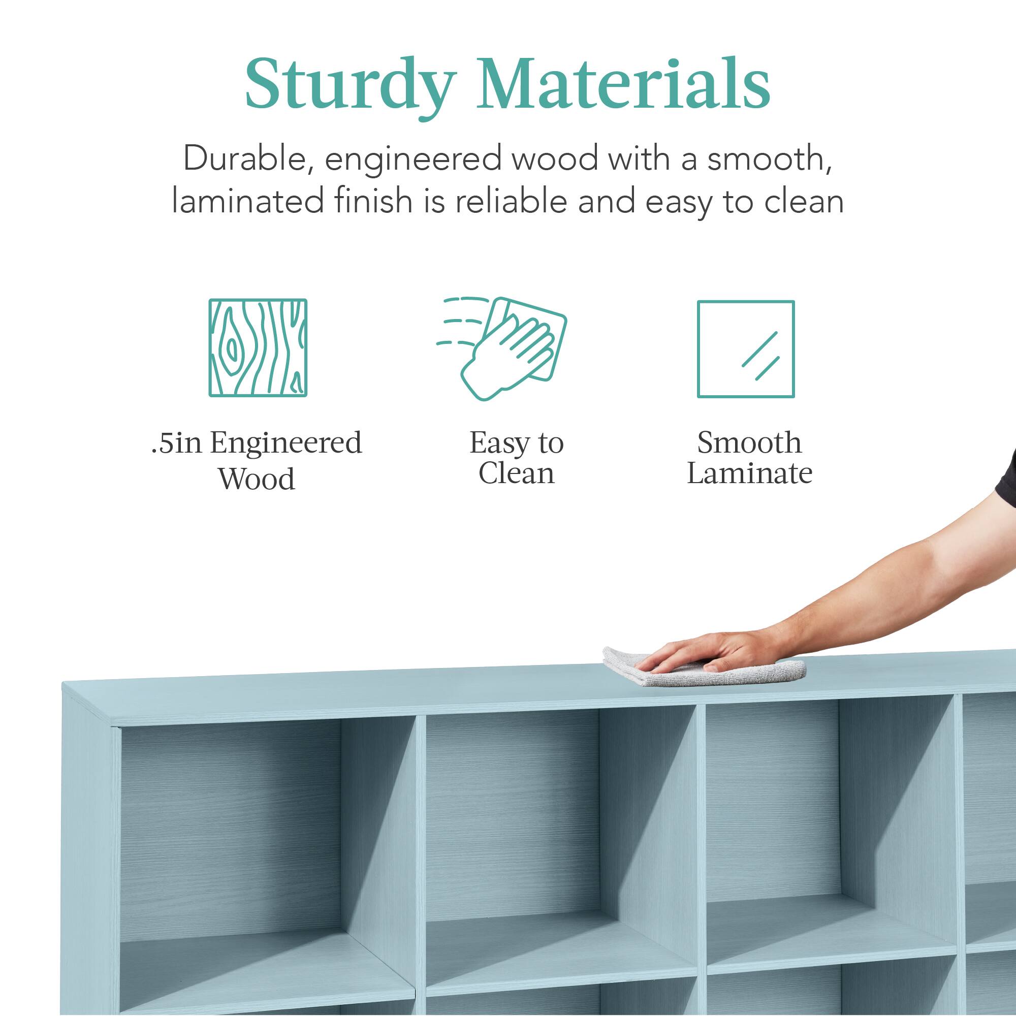 Sturdy Materials: Durable, engineered wood with a smooth, laminated finish is reliable and easy to clean. 

- .5in Engineered Wood
- Easy to Clean
- Smooth Laminate