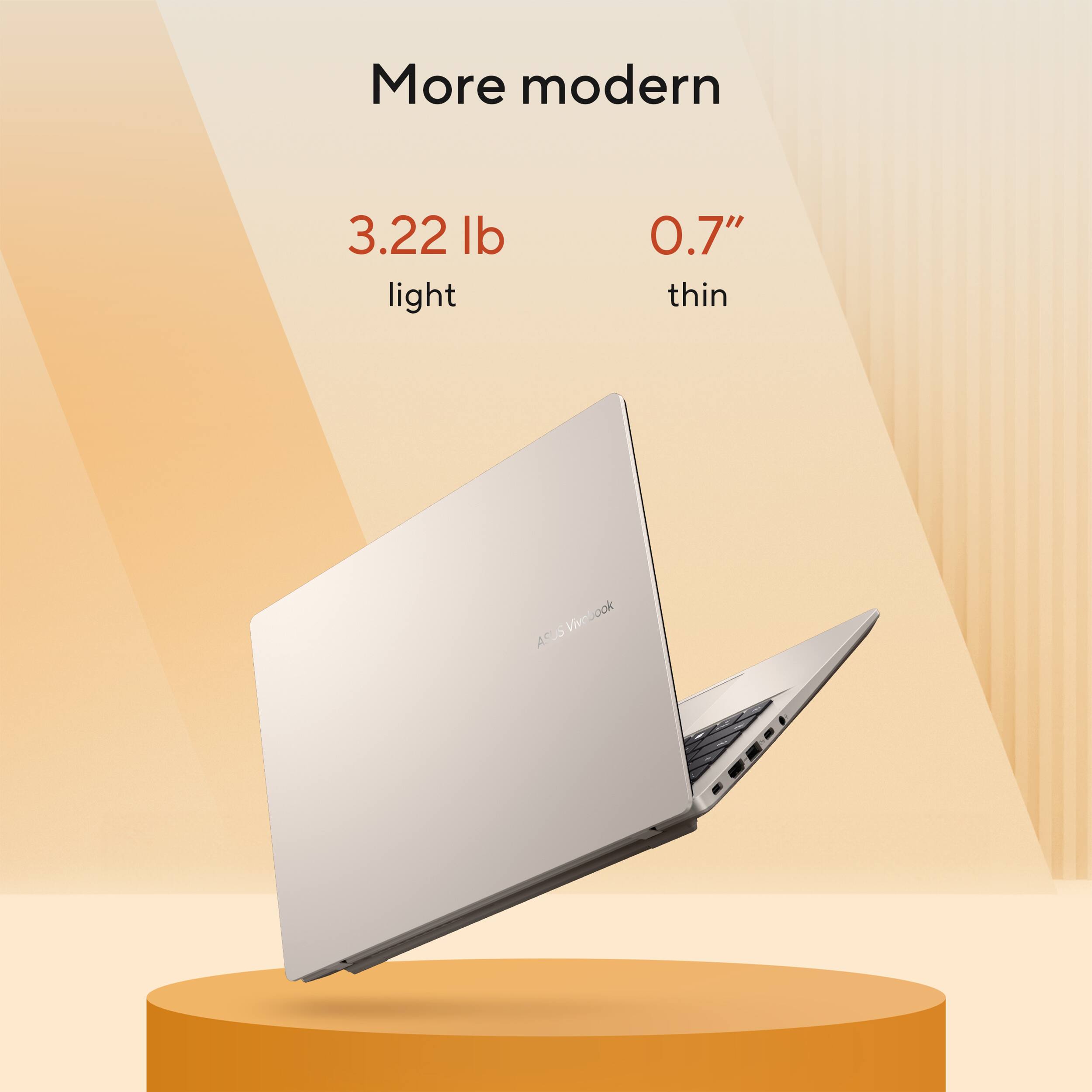 More modern 3.22 lb light 0.7" thin Vivelook ASUS laptop.