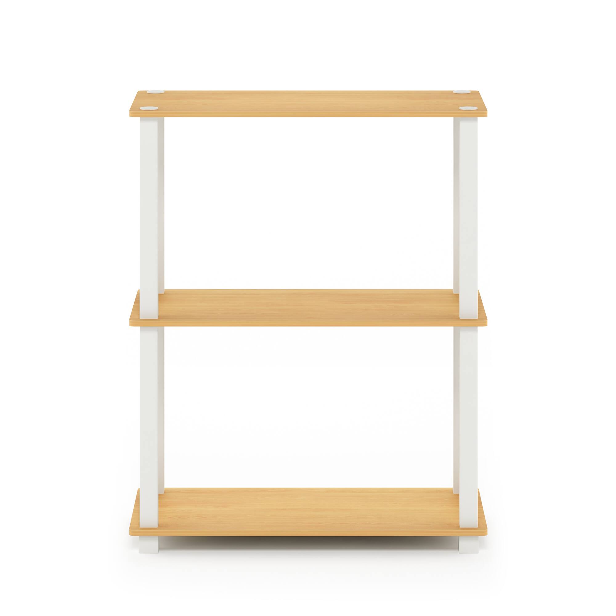 Alt View 2. Furinno - Turn-S-Tube 3-Tier Compact Multipurpose Shelf Display Rack with Square Tube, Beech/White - Beech/White.