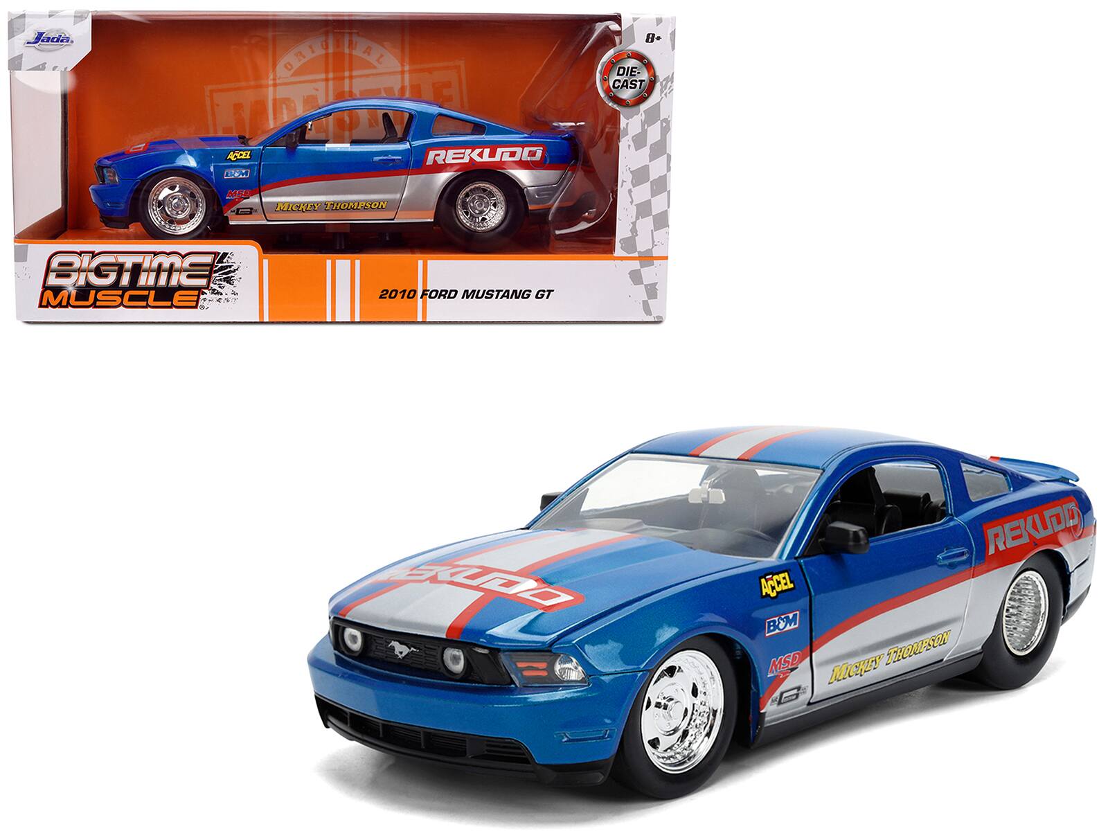 Jada. Original Jadaotve Accel Rekuod Eom 8+ Die-Cast Ms Mickey Thompson Bigtime Muscle Cnt 2010 Ford Mustang GT D Rekuod Accel Bom Msd Thompson