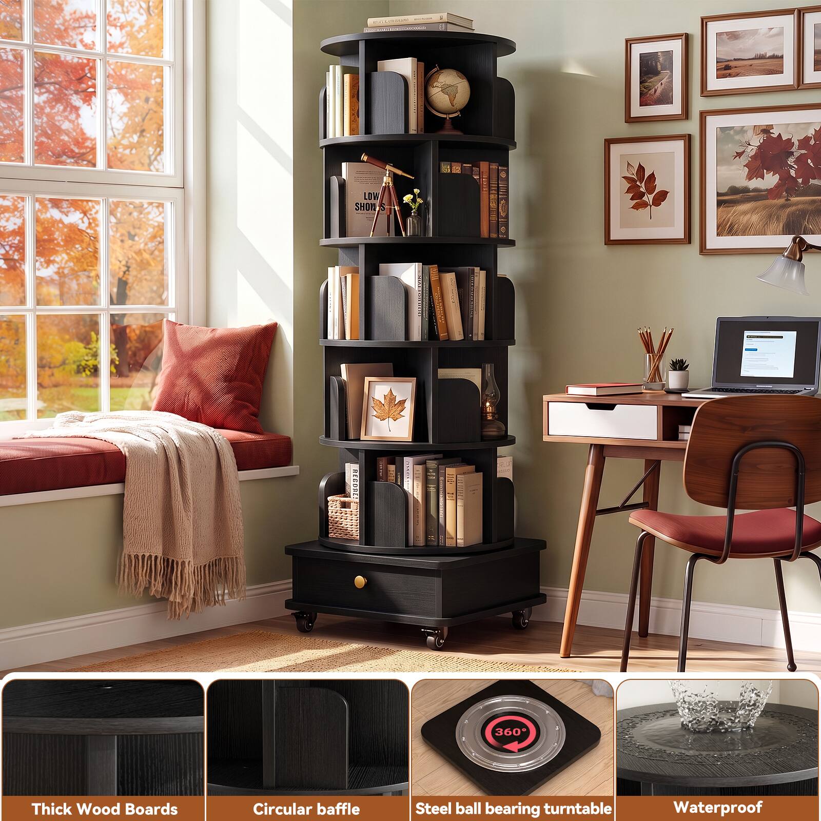 LOW SHOP  
COMPANY  
REGORE:  
360  
Thick Wood Boards  
Circular baffle  
Steel ball bearing turntable  
Waterproof