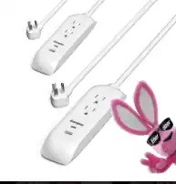 Energizer - 6-Device 3ft Surge Protector Power Strip | 300J Multi Plug Wall Extender Splitter Adapter - White