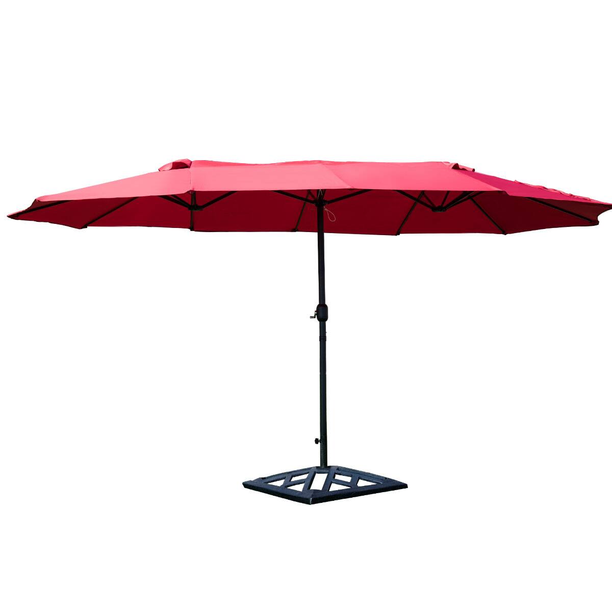 Alt View 3. Gymax - Gymax Outdoor Patio Umbrella 15' Market Umbrella Double-Sided with Crank - as pic.