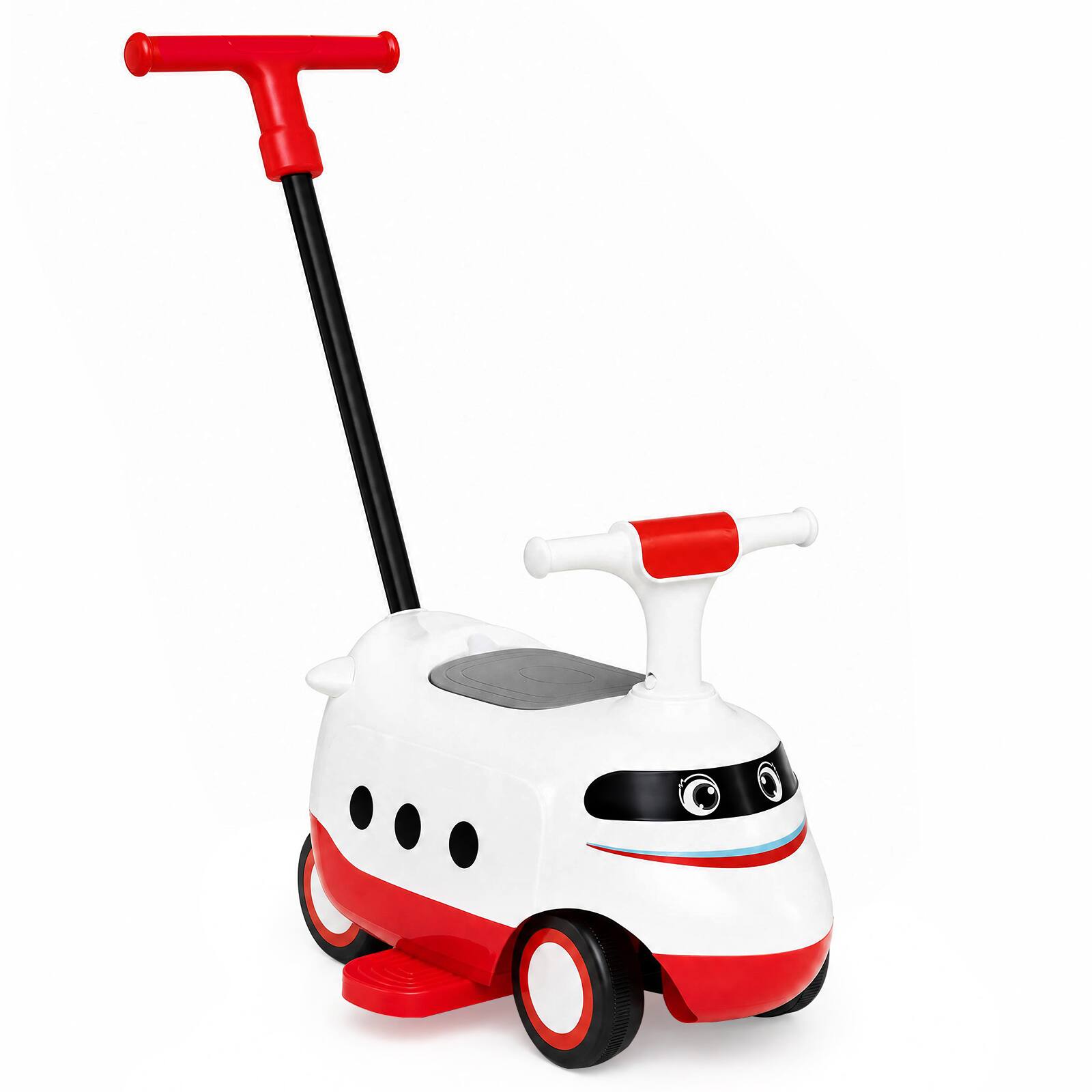 Alt View 9. Costway - Costway 2-in-1 Ride On Push Car with Horn & Under-Seat Storage for Toddlers 3 Years Old - Red + White.