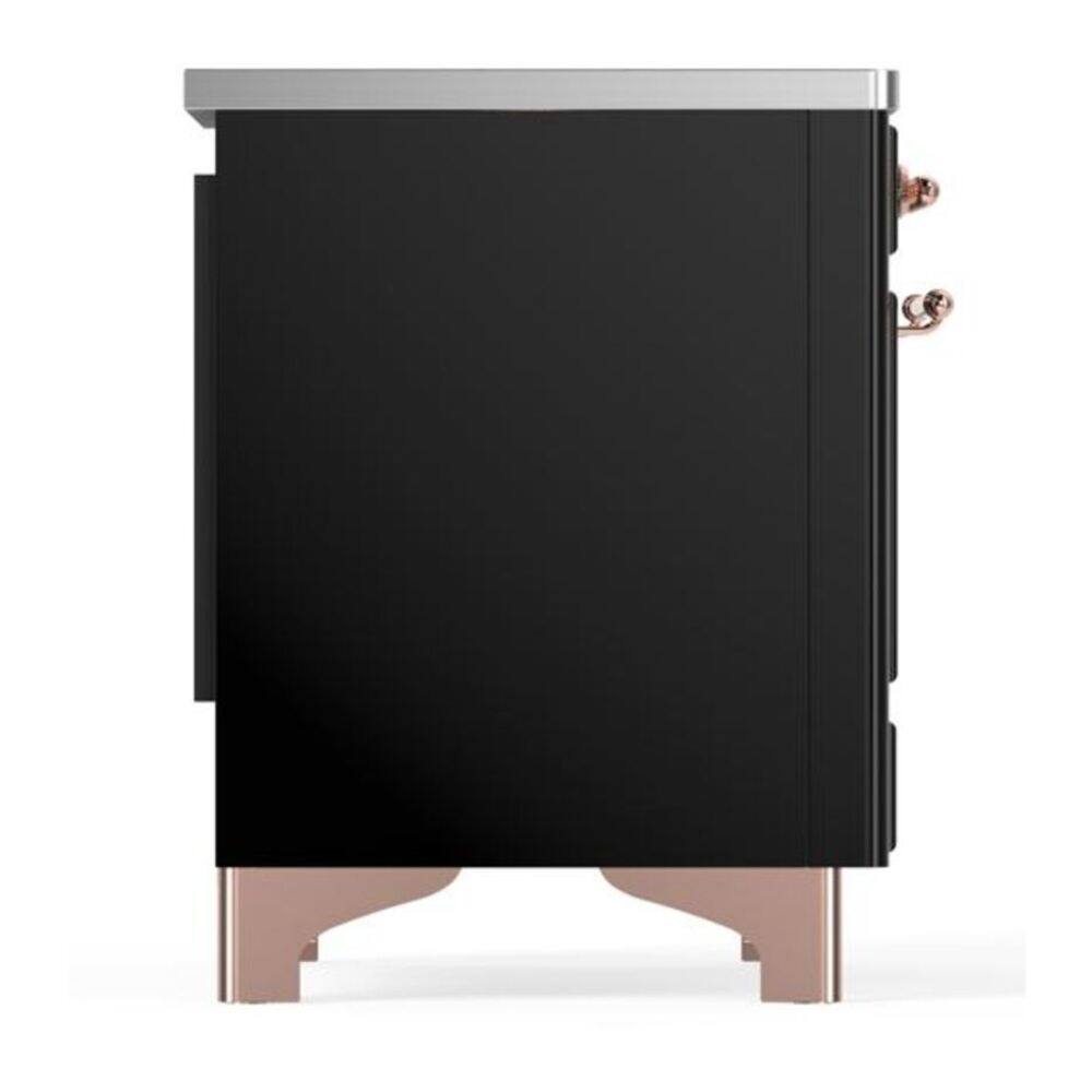 Alt View 5. ILVE - ILVE Majestic II 36 inch Induction Range with 5 Elements (Glossy Black, Copper Trim) - Glossy Black.