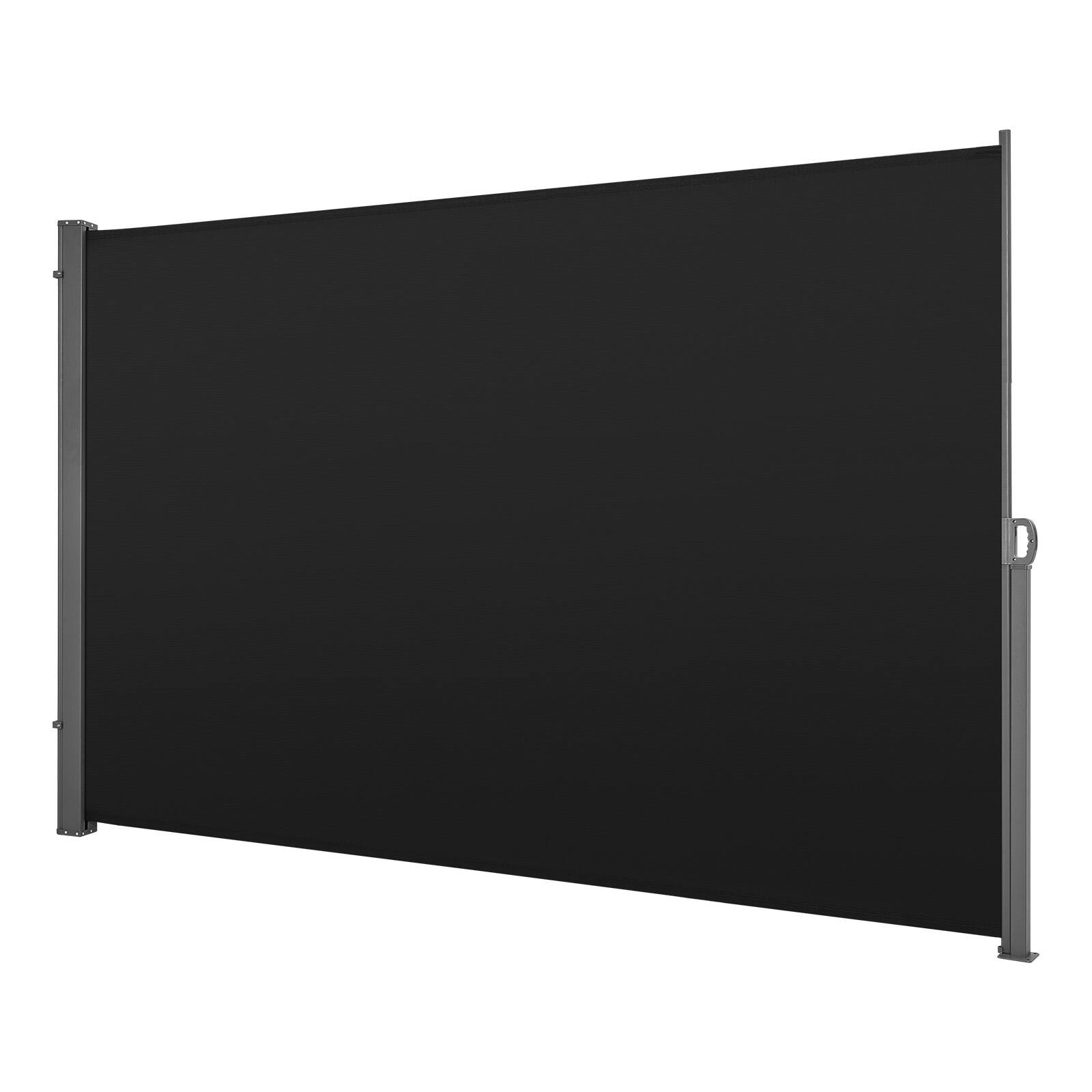 Alt View 5. VEVOR - Retractable Side Awning, 71" x 118" Patio Retractable Side Screen with 180 g/m² Polyester Fabric, Waterproof Sunshade - Black.