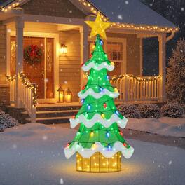 Costway - 4.3 ft Tall Lighted Christmas Tree with 34 Colorful Strawberry Bulbs, LED Lights Advent Calendar - Multicolor