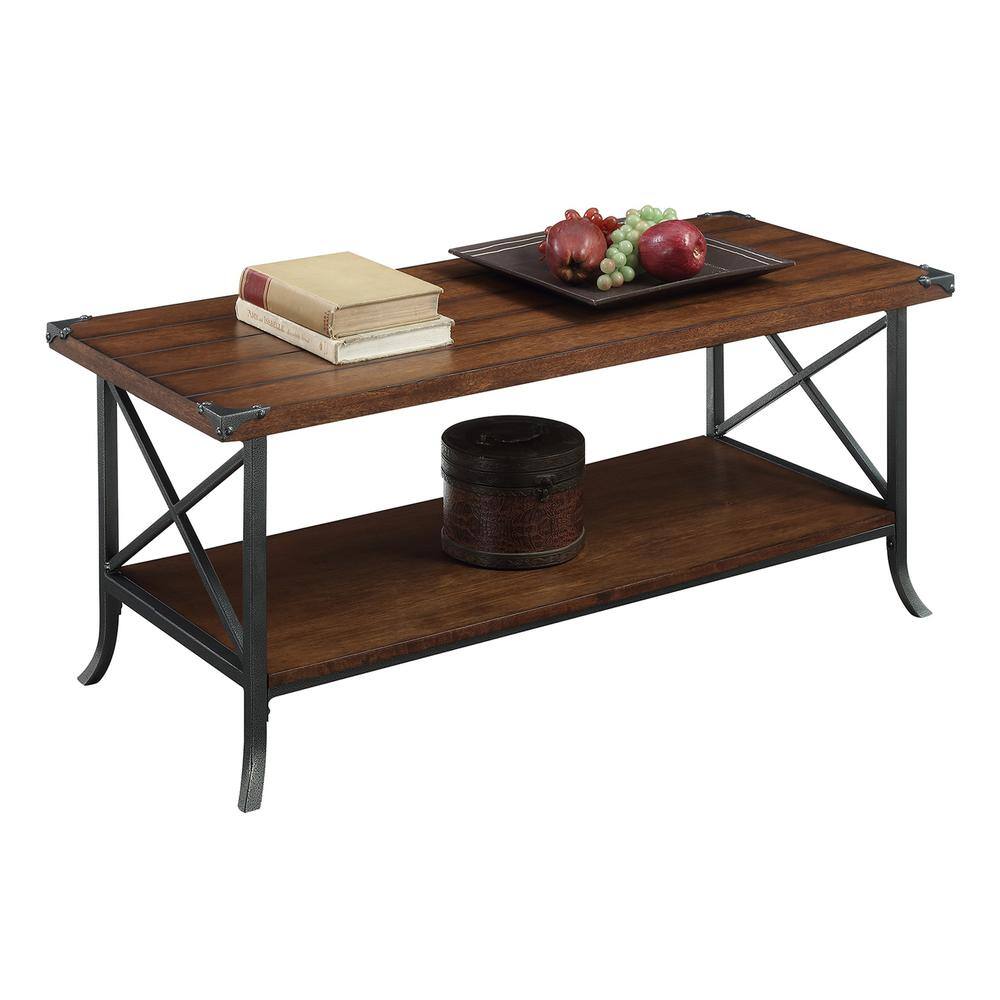 Back. Convenience Concepts - Brookline Coffee Table - Dark Walnut/Slate Gray Frame.