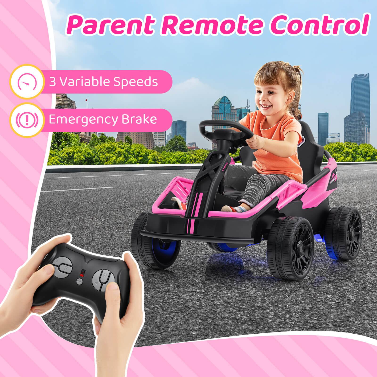 Parent Remote Control

- 3 Variable Speeds
- Emergency Brake