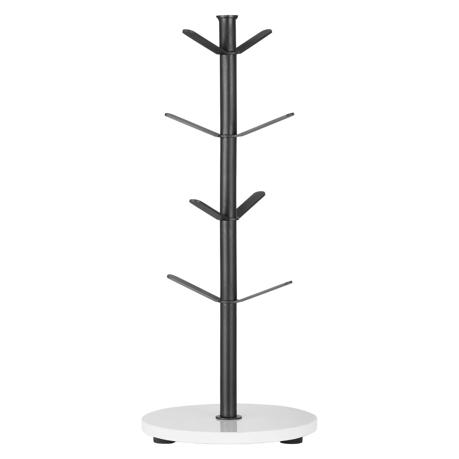 Alt View 5. VEVOR - Mug Holder Tree with Marble Base, 8 Hooks Coffee Cup Holder for Counter, Carbon Steel Mug Tree Cup Rack Stand - Matte black.