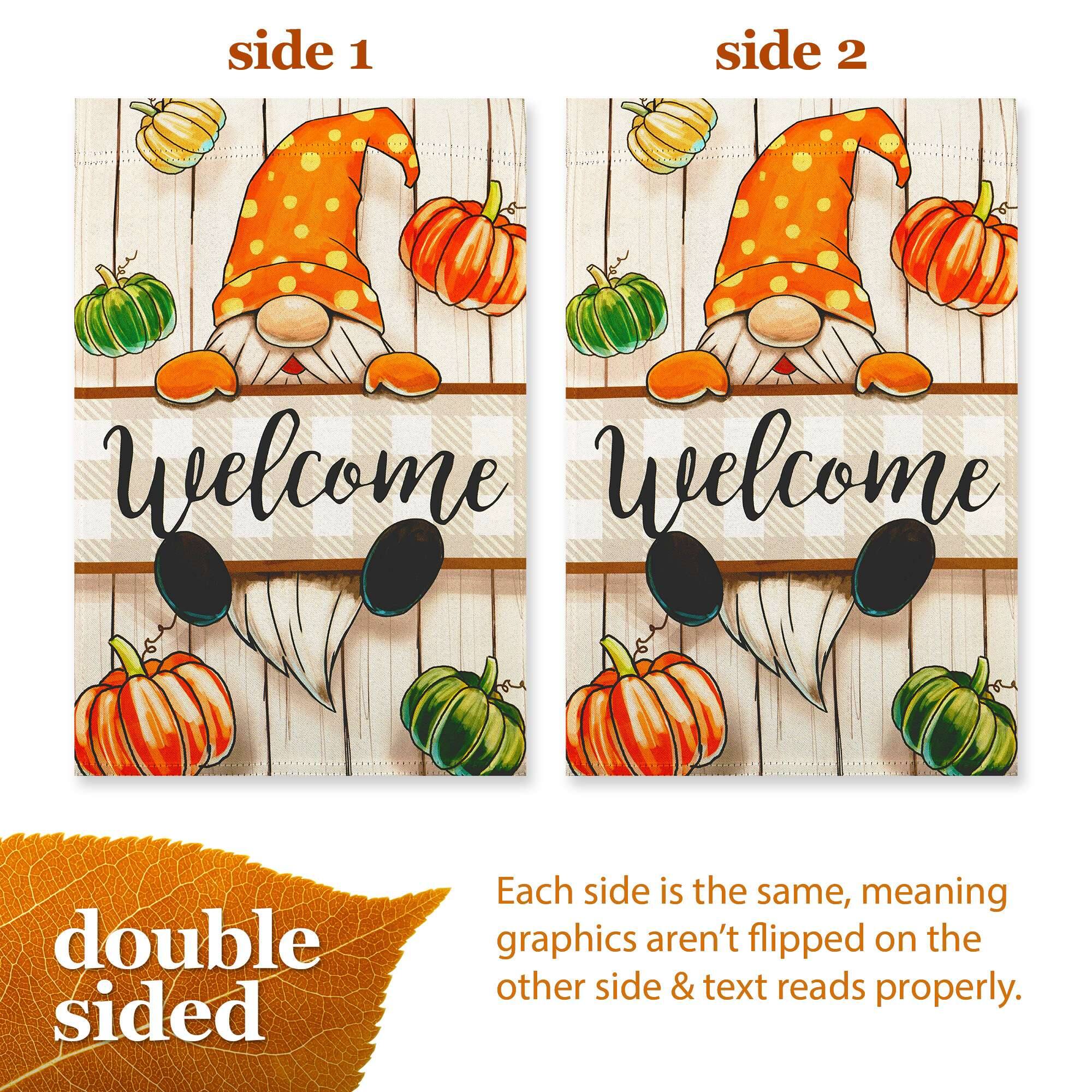 side 1 side 2  
Welcome Welcome  
double sided  

Each side is the same, meaning graphics aren't flipped on the other side & text reads properly.