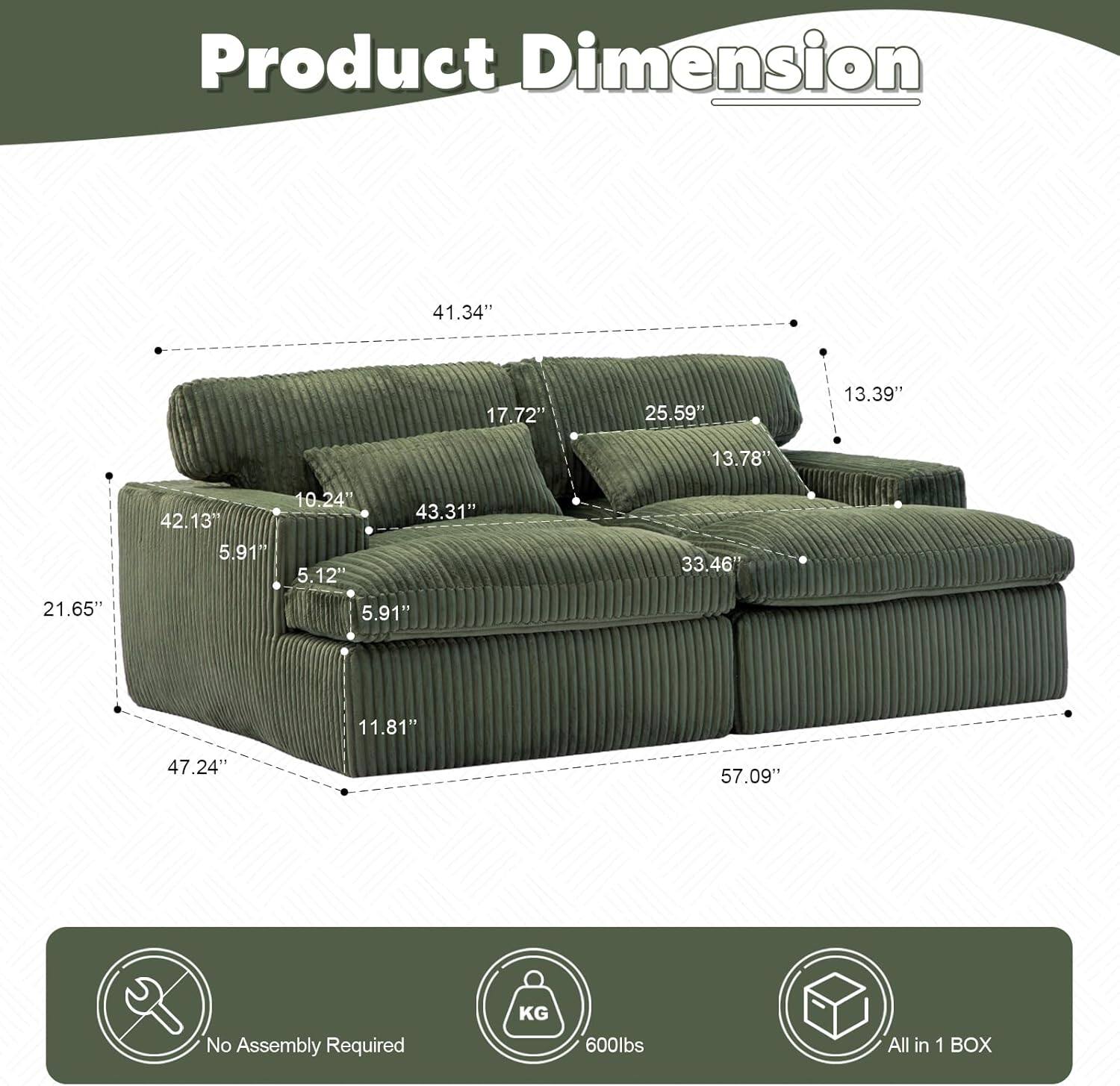 Product Dimension

- 41.34"
- 17.72"
- 25.59"
- 13.39"
- 13.78"
- 10.24"
- 42.13"
- 5.91"
- 5.12"
- 43.31"
- 33.46"
- 21.65"
- 5.91"
- 11.81"
- 47.24"
- 57.09"

No Assembly Required

600lbs

All in 1 BOX