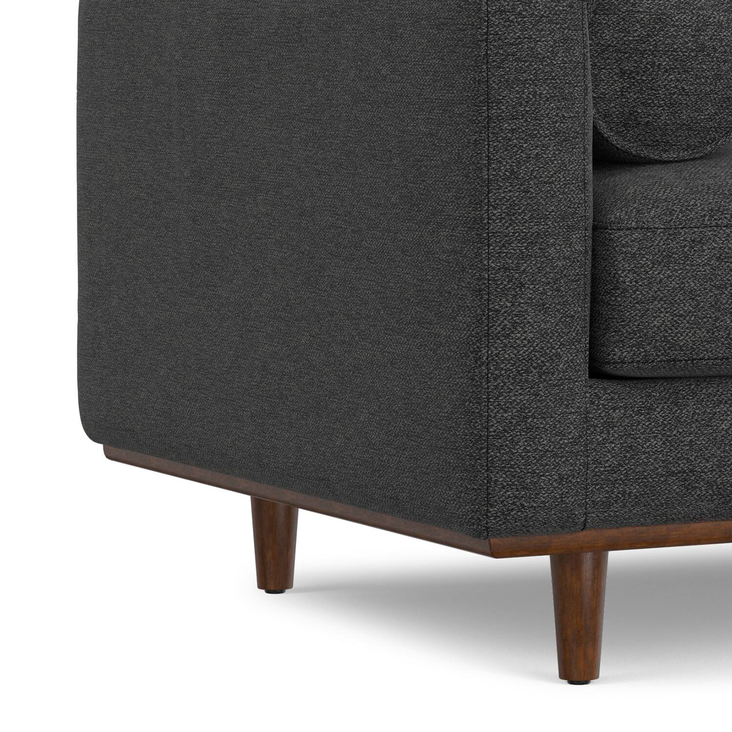 Alt View 6. Simpli Home - Morrison 42 inch Wide Mid-Century Modern Arm Chair in Charcoal Grey - Charcoal Grey.