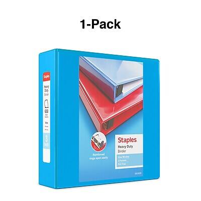 1-Pack Staples Heavy Duty Binder  
3 Reinforced Rings  
Open Easily  
Heavy Duty  
Black and Red  
650 Sheets