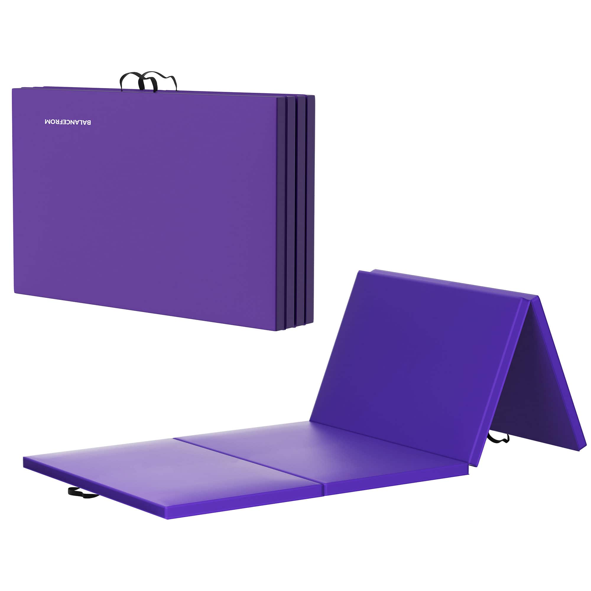 BalanceFrom Fitness - BalanceFrom 4' x 8' x 2" All Purpose Folding Fitness Gymnastics Gym Mat - Purple