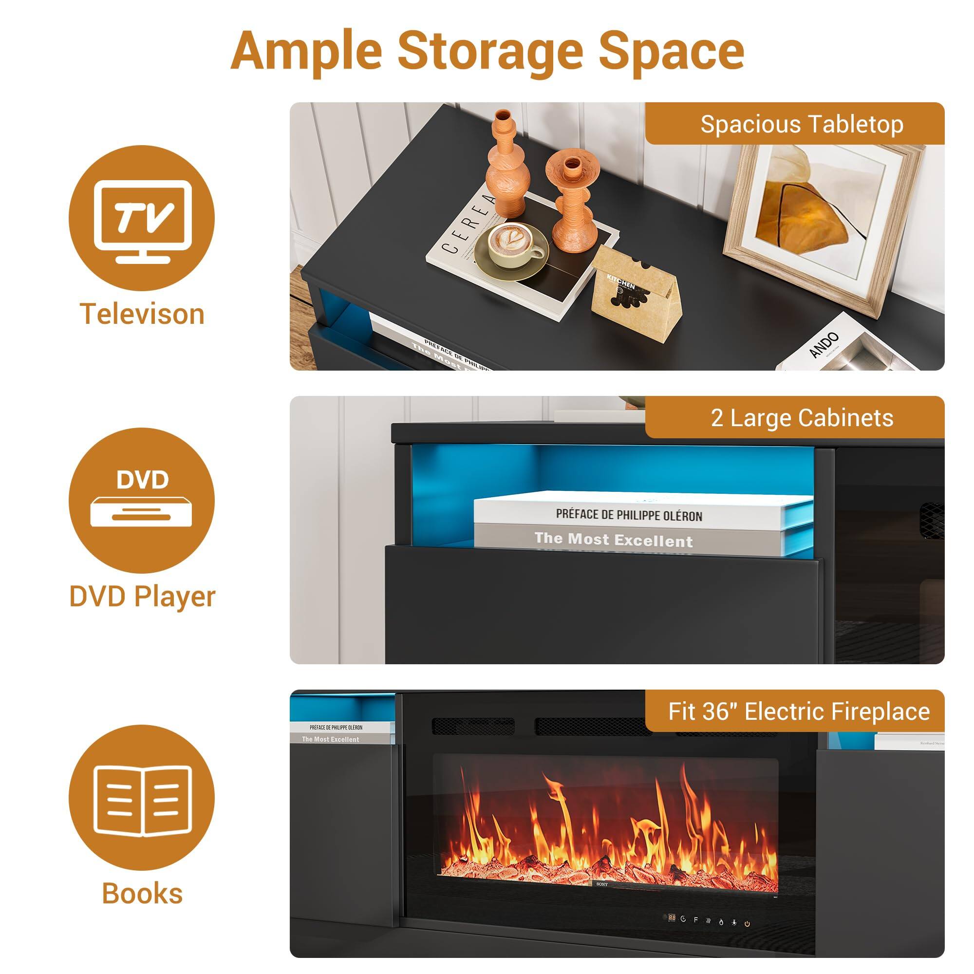 Ample Storage Space
- Spacious Tabletop
- 2 Large Cabinets
- Fit 36" Electric Fireplace
Television
DVD Player
Books
CEREA KOT ANDO
PREFACE DE PHILIPPE OLERON
The Most Excellent