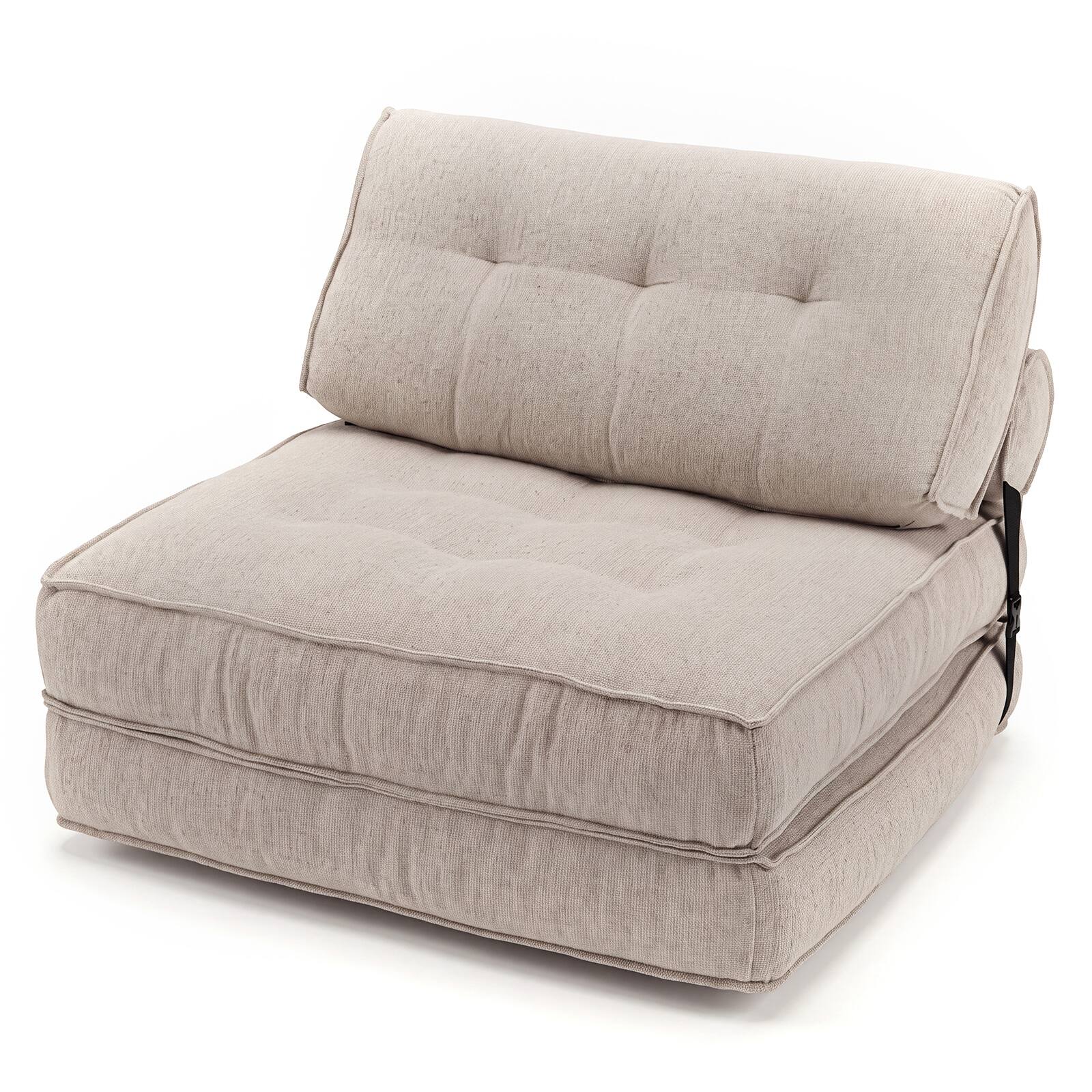 Alt View 1. Costway - Costway 1 PCS 3-in-1 Folding Sofa Bed with Bolster & Pillow, Chenille Cover, Smooth Zipper - Beige.