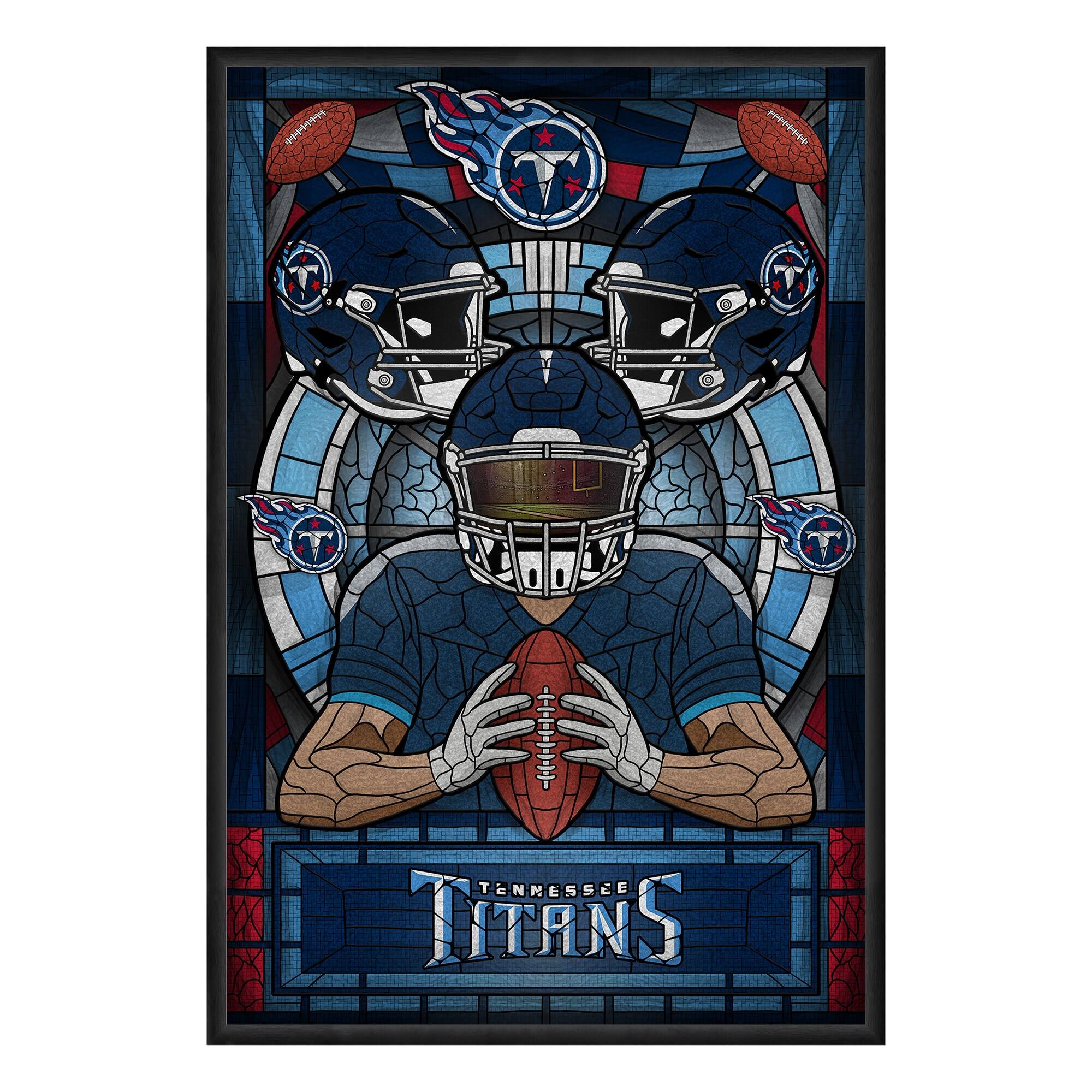 Tennessee Titans Framed Stained Glass Art Print