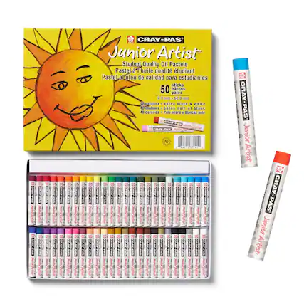 CRAY-PAS Junior Artist Student Quality Oil Pastels Pastel l'huile qualit tudiant Pastel al leo de calidad para estudiantes sticks 50 btons palos 8 mm X 60.8 mm 48colours + extra black & white 48 couleurs + bton noir et blanc 48 colores Palo negro y Blancas palo CRAY-PAS CRAY-PAS AP g 84511 57241 i 3 3 3 0 CRAY-PAS CRAY-PAS CRAY-PAS CRAY-PAS CRAV-PAS
