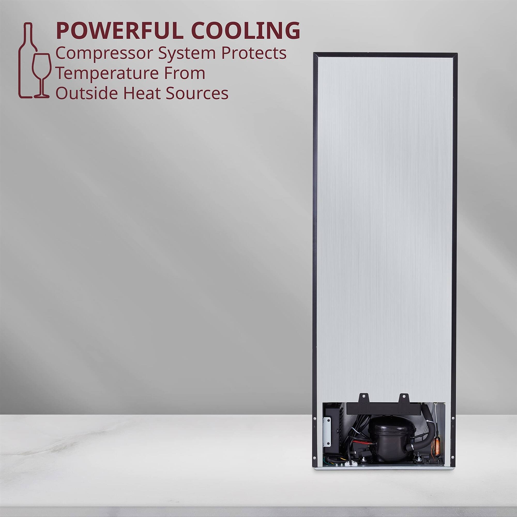 POWERFUL COOLING  
Compressor System Protects Temperature From Outside Heat Sources