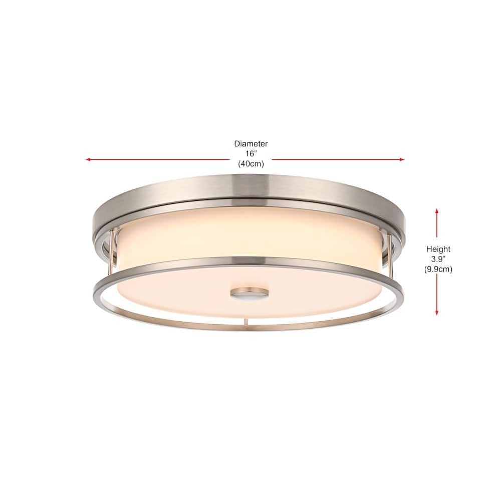 Living District - Kolson 16 Inch Led Flush Mount In - Polished Nickel price history on PriceWatchPro