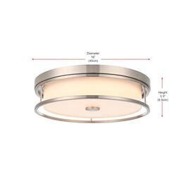Living District - Kolson 16 Inch Led Flush Mount Ceiling Light In - Polished Nickel