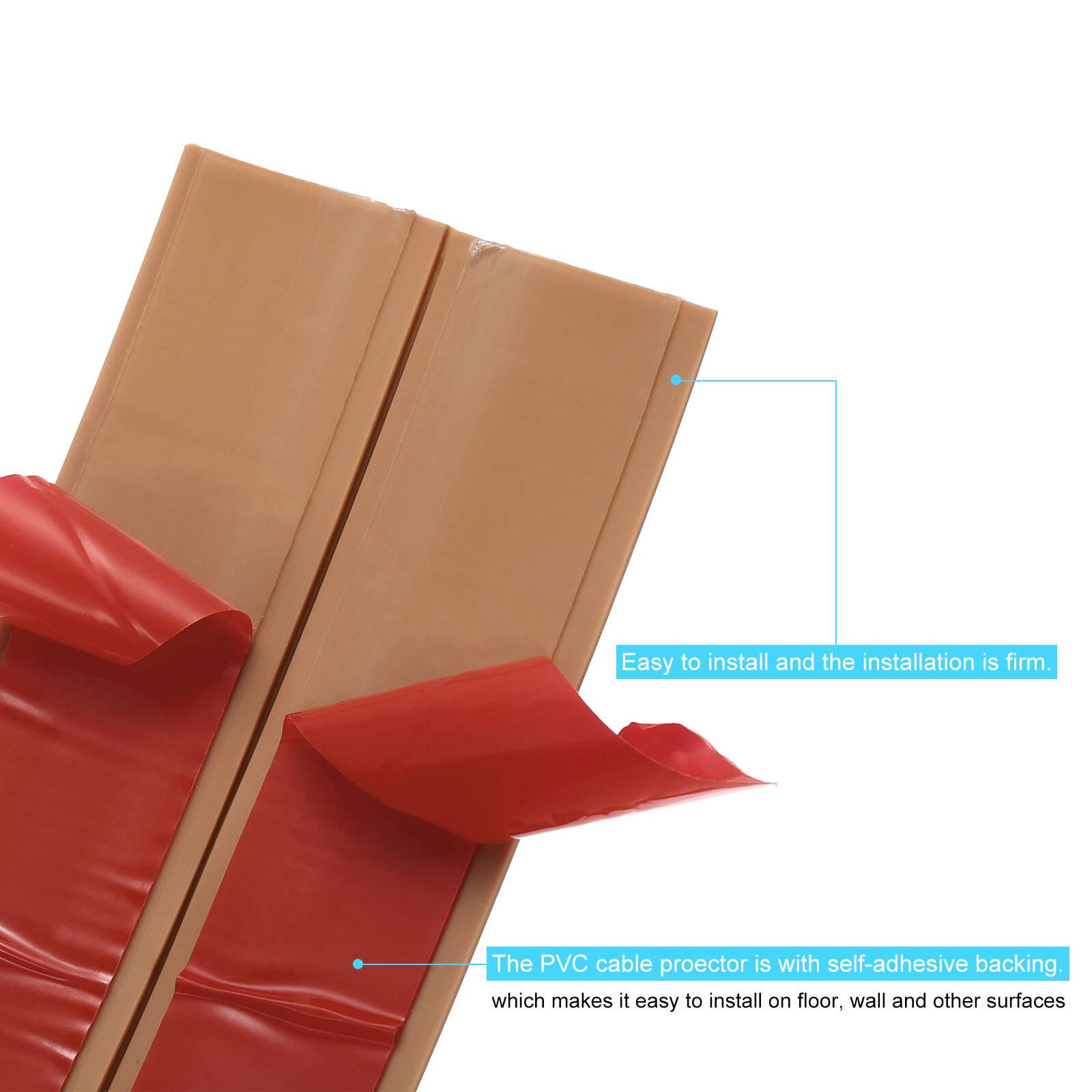Easy to install and the installation is firm. The PVC cable protector is with self-adhesive backing, which makes it easy to install on floor, wall and other surfaces.