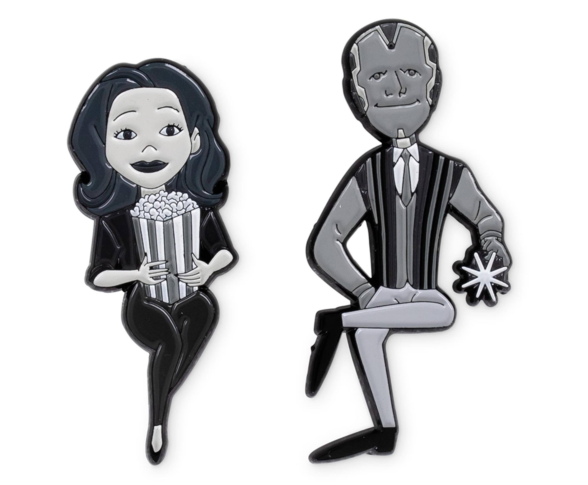Front. SalesOne LLC - Marvel Studios WandaVision Collectible Enamel Pins | Set of 2 | Toynk Exclusive - Grey.