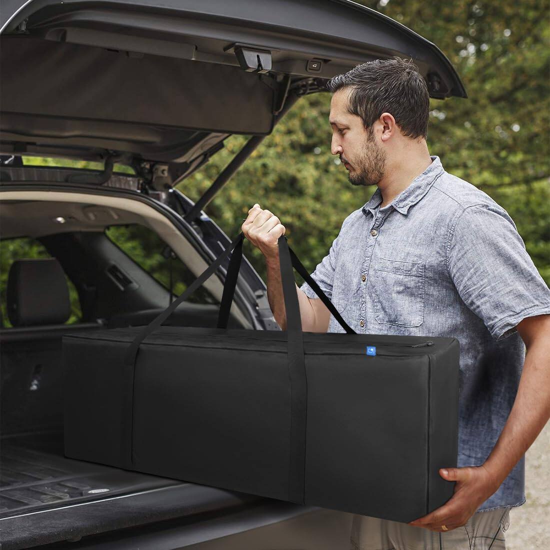 Left. Fabibe - 42" Sports Duffle Bag - 150l Extra Large Travel Duffel Luggage With Upgrade Zipper Sturdy & Water Resistant Black - Black-47inch 2Pack.