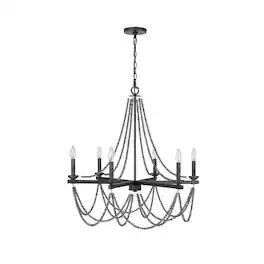 Manhattan Lane - Tura 30 Inch Chandelier, Classic Chrome Beaded Candelabra Design - Silver