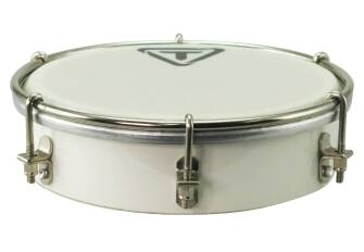 Front. Tycoon Percussion - 6" Wooden Tamborim, Hardwood Shell, Synthetic Head, Brushed Nickel Hardware, White Finish.