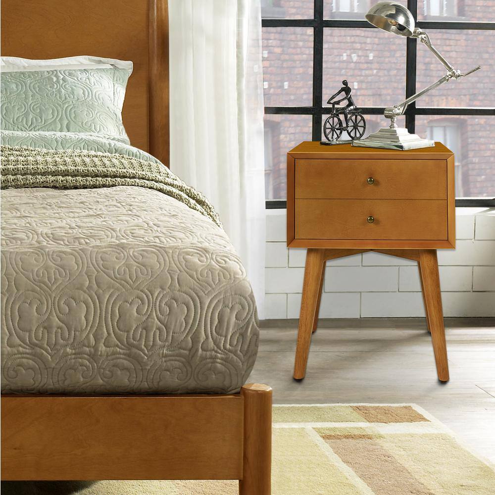 Left. Crosley Furniture - Landon Nightstand - Acorn.