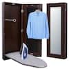 Front. Ivation - Ivation Ironing Board, Wall Mounted Ironing Board Cabinet with Right Side Door & Mirror - Brown.