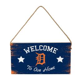 Evergreen Enterprises - Detroit Tigers 6" x 11" Welcome Home Wood Wall Sign with Rope Hanger - Multicolor