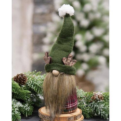 Angle. BreeBe - *Green Reindeer Gnome Felted Sitter - Multi.