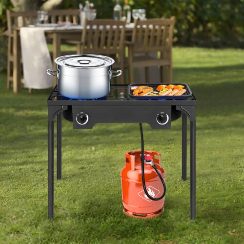 Alt View 8. Winado - Professional 150000 BTU Stove Propane 2 Burner Portable Cooker BBQ Grill for Outdoor Garden.