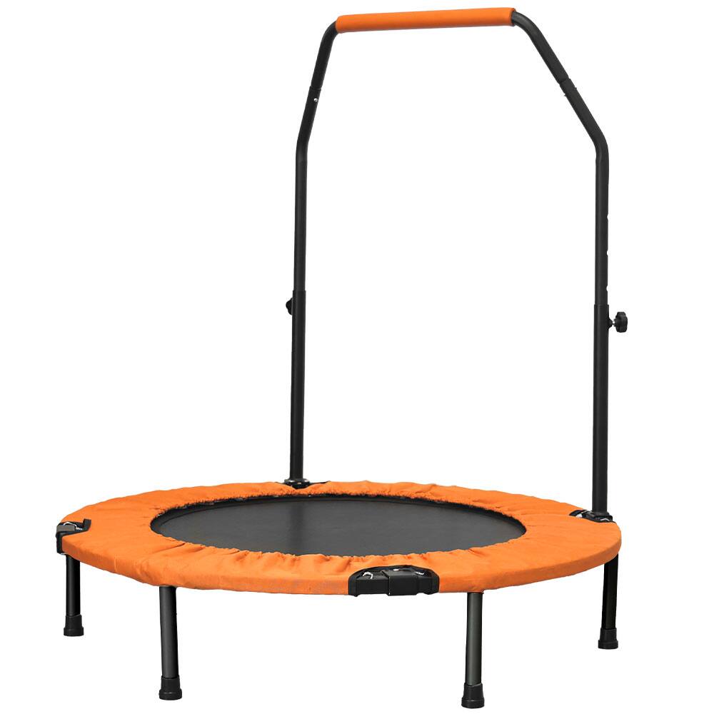 Ainfox - 40inch Foldable Mini Trampoline Fitness Rebounder with Adjustable Foam Handle - Orange