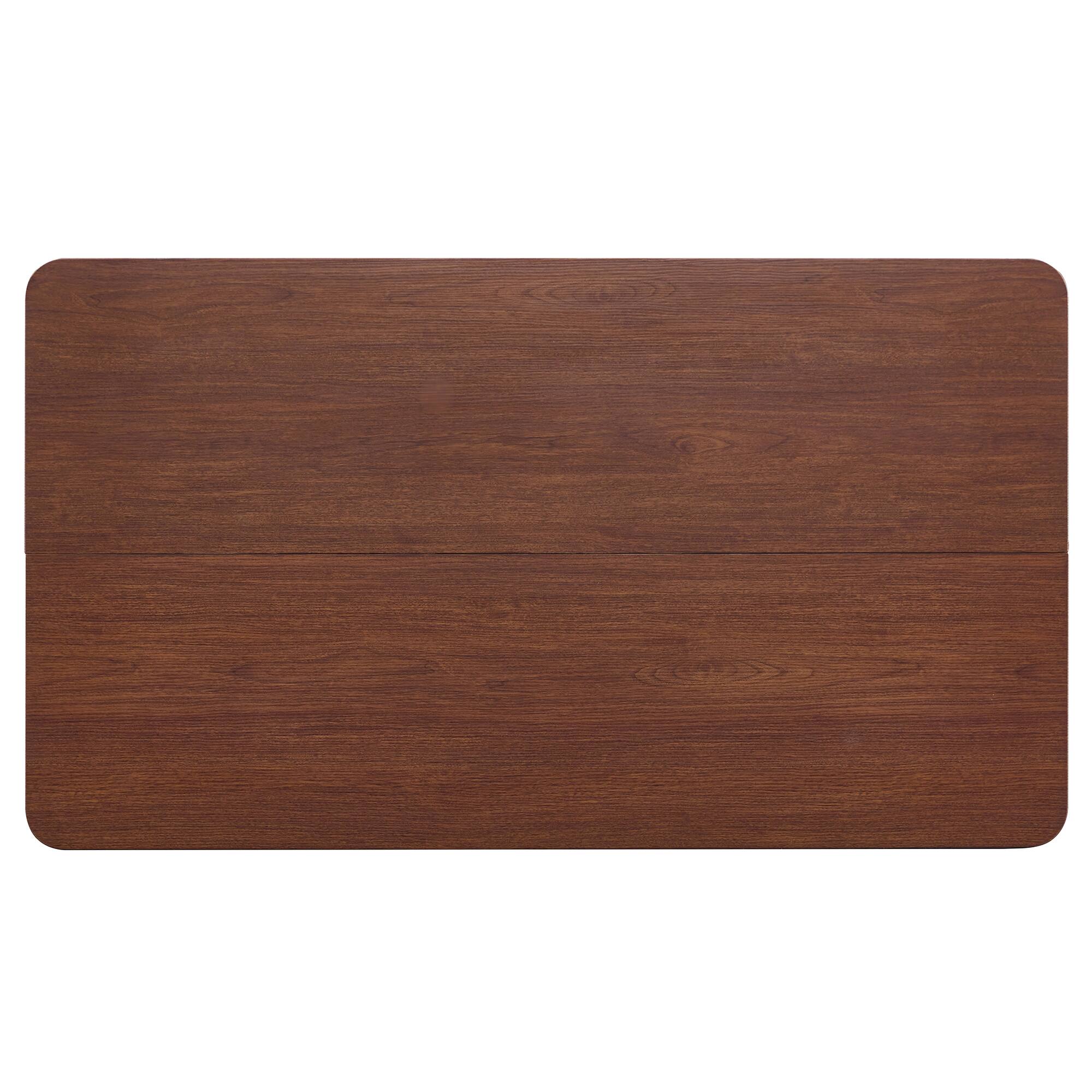 Alt View 9. Loheer - Loheer- 5.25x2.96x2.52 ft Walnut Black Dining Table Modern Two Tone Kitchen Table Sturdy MDF Furniture - Walnut+black.