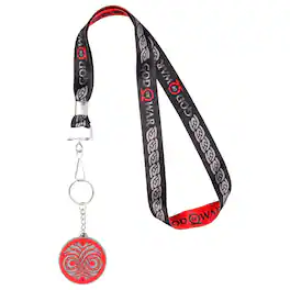 Just Funky - God of War 2018 Logo Lanyard with ID Tag and Charm - Red