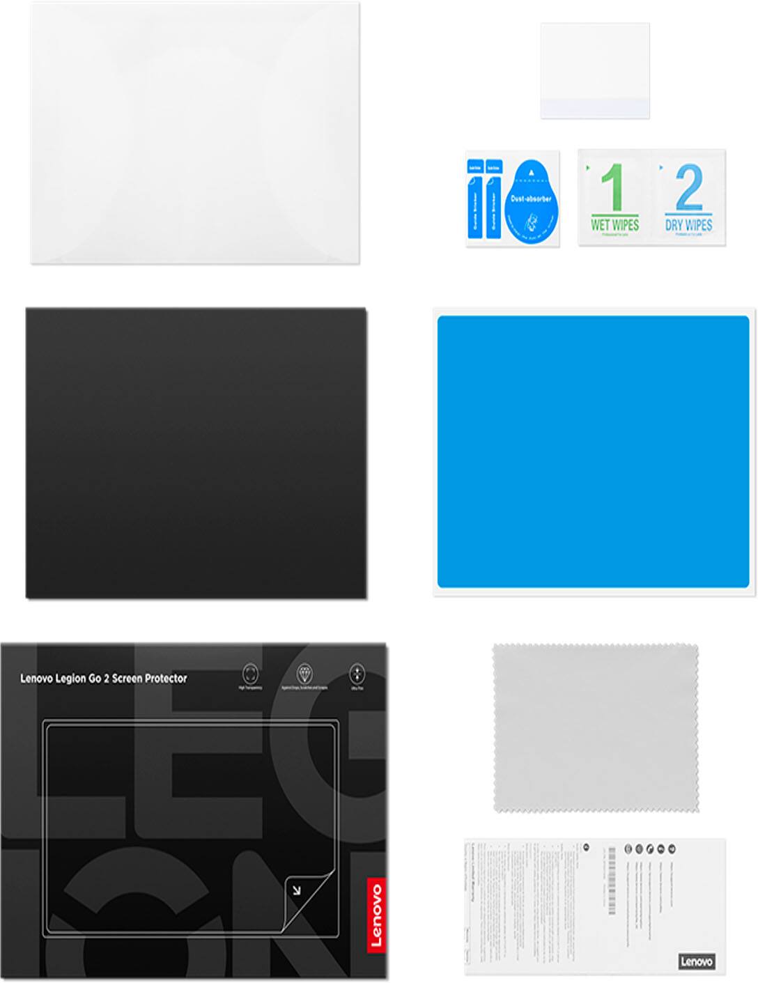 Dvet ul-abeorber 1 WET WIPES 2 DRY WIPES Lenovo Legion Go 2 Screen Protector