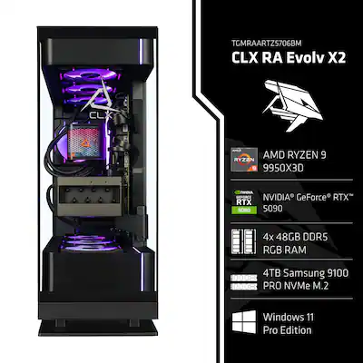 CLX Ra Gaming Desktop AMD Ryzen 9 9950X3D w/Tryx Panorama 96GB CLX Ra Gaming Desktop AMD Ryzen 9 9950X3D w/Tryx Panorama 96GB