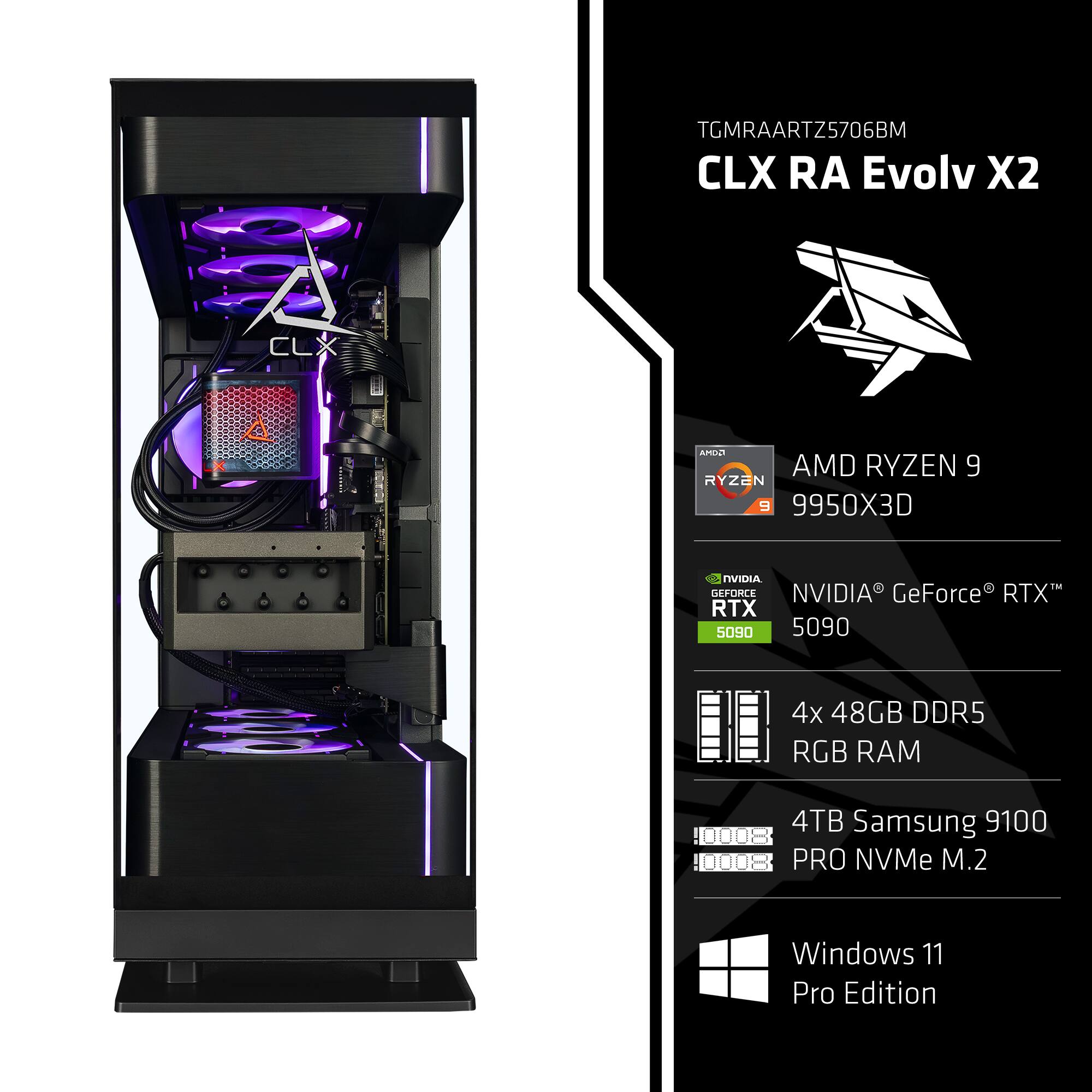 PCえむ。 CLX Ra Gaming Desktop AMD Ryzen 9 9950X3D w/Tryx Panorama 96GB