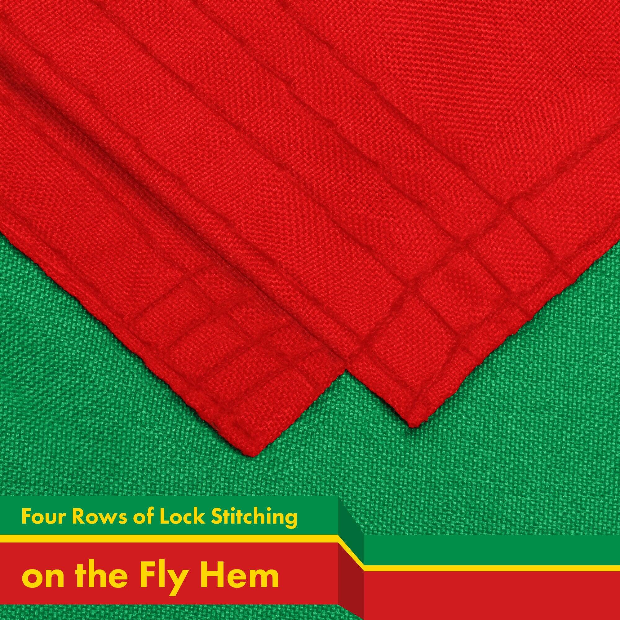 Four Rows of Lock Stitching on the Fly Hem