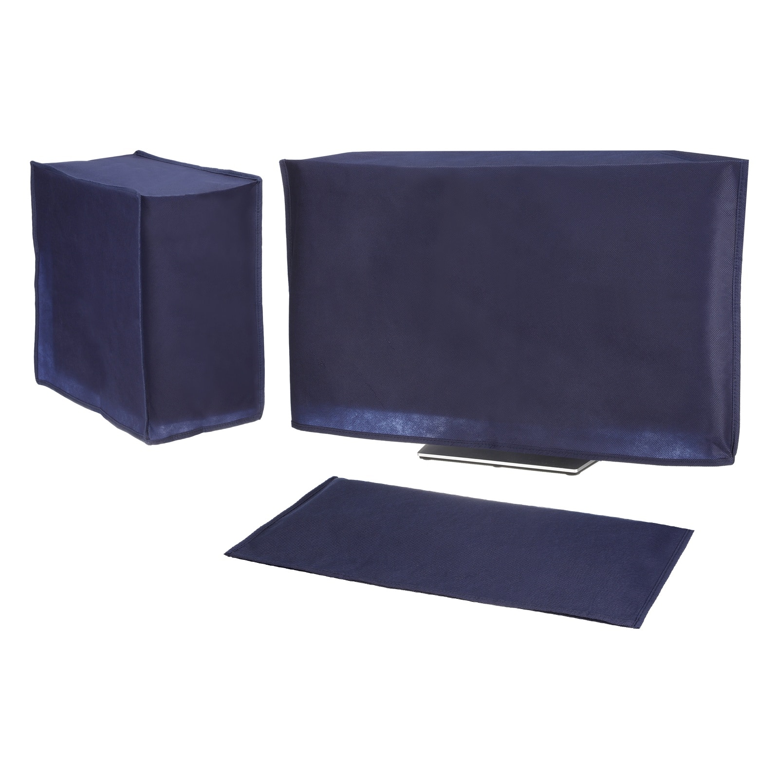 Unique Bargains - 3pcs Computer Dust Cover Set for 27" Monitor, Keyboard and Host PC, Non-Woven Dust Proof Protection Case - Blue