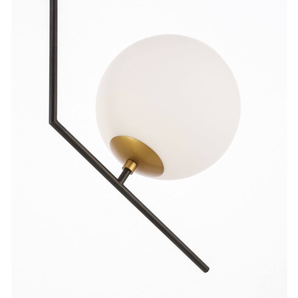 Back. Living District - Ryland 1 Light Black And Brass And Frosted White Glass Pendant - Black And Brass And Frosted White Glass.