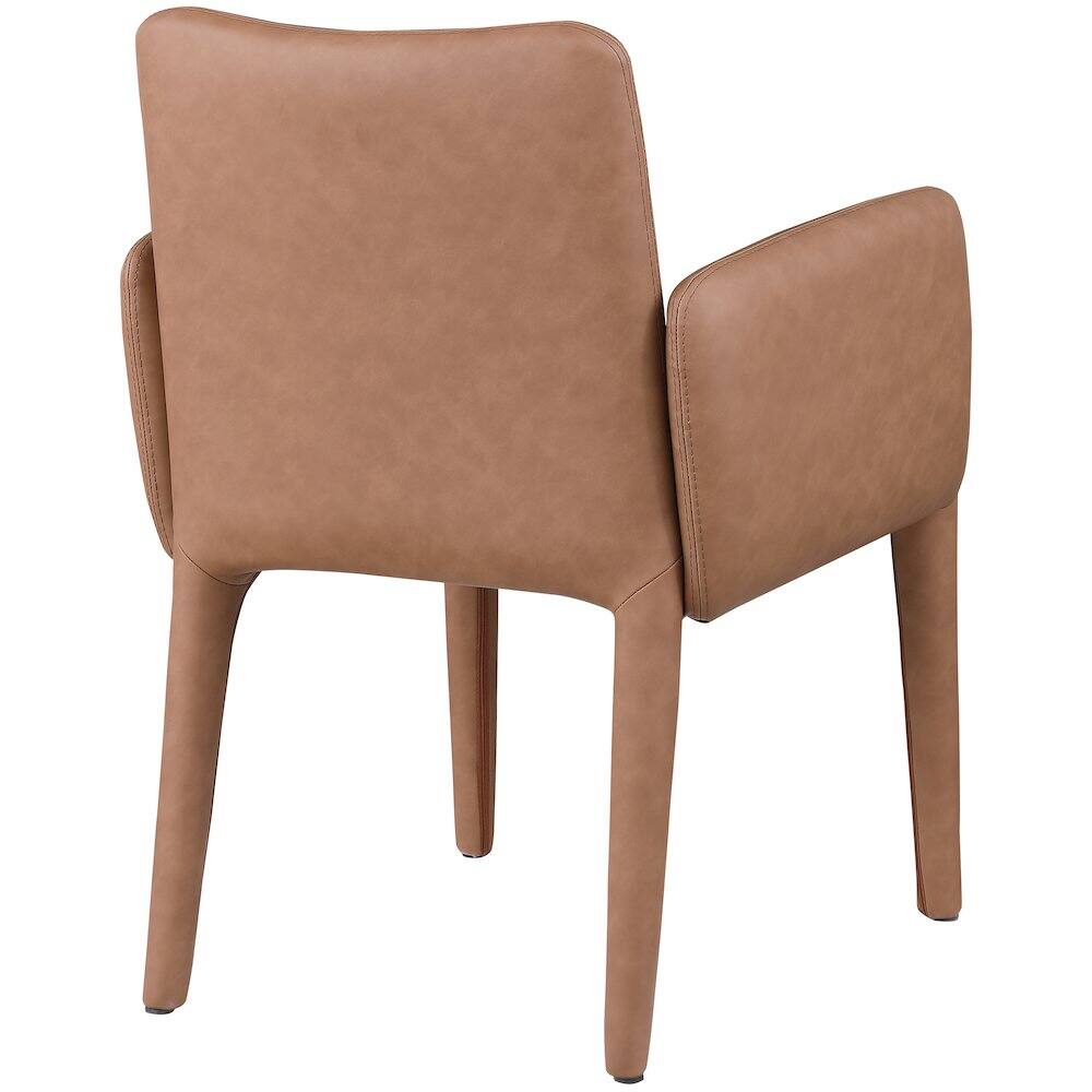 Alt View 1. Meridian Furniture - Pelle Brown Vegan Leather Accent/Dining Chair - Brown.